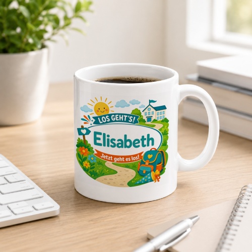Tasse »Los gehts! Elisabeth Jetzt geht es los!«