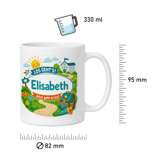 Tasse »Los gehts! Elisabeth Jetzt geht es los!«