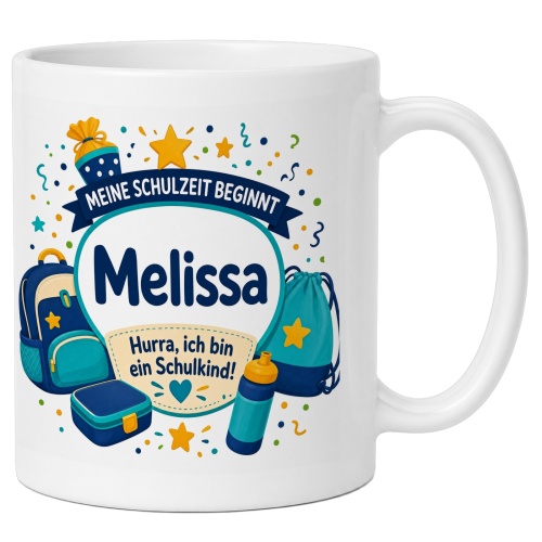 Tasse »Meine Schulzeit beginnt Melissa«