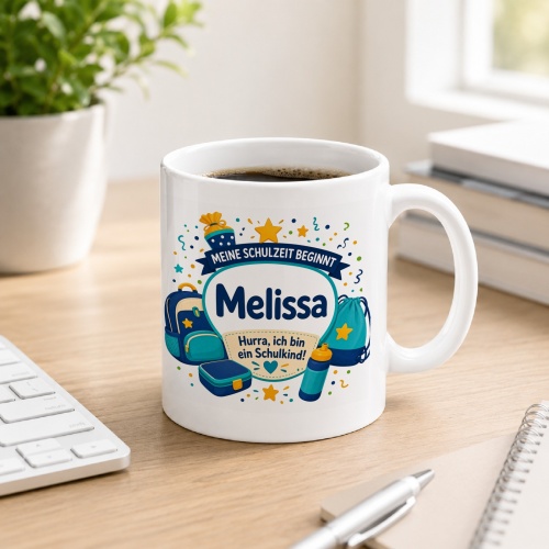 Tasse »Meine Schulzeit beginnt Melissa«