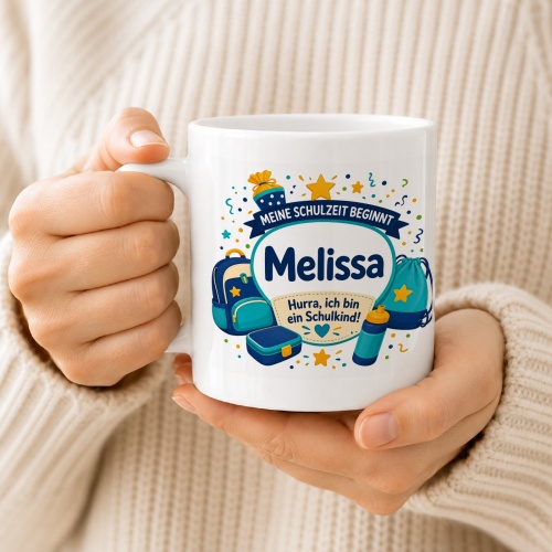 Tasse »Meine Schulzeit beginnt Melissa«