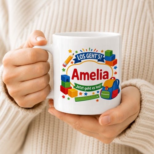 Tasse »Los gehts! Amelia Jetzt geht es los!«