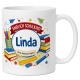 Tasse »Endlich Schulkind Linda Mein Abenteuer beginnt.«