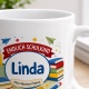Tasse »Endlich Schulkind Linda Mein Abenteuer beginnt.«