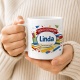 Tasse »Endlich Schulkind Linda Mein Abenteuer beginnt.«