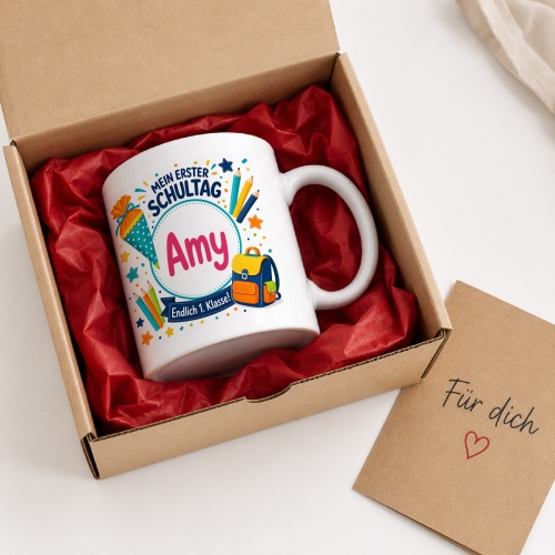Tasse »Mein erster Schultag Amy Endlich 1. Klasse!«
