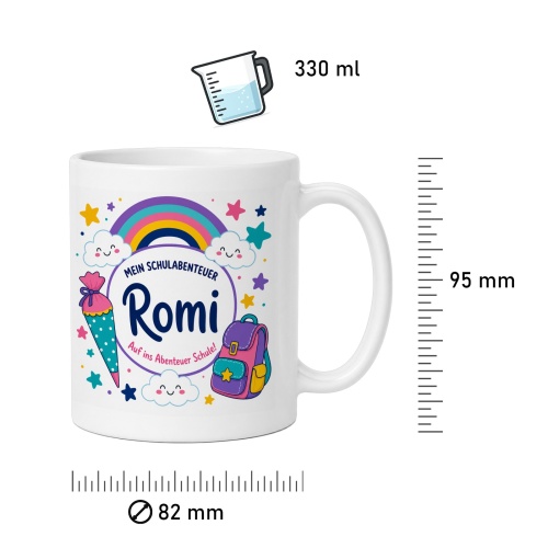 Tasse »Mein Schulabenteuer Romi Auf ins Abenteuer Schule!«