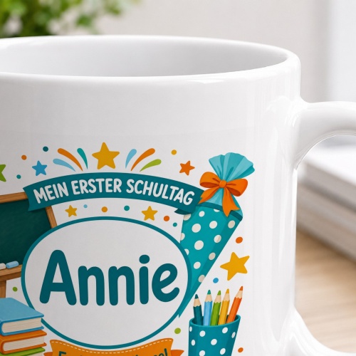 Tasse »Mein erster Schultag Annie Endlich 1. Klasse!«
