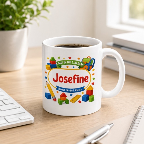 Tasse »Auf in die 1. Klasse Josefine«