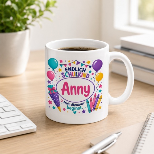 Tasse »Endlich Schulkind Amy Mein Abenteuer...