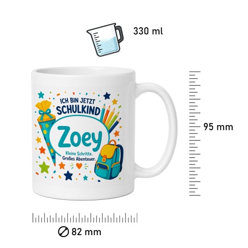 Tasse »Ich bin jetzt Schulkind Zoey«