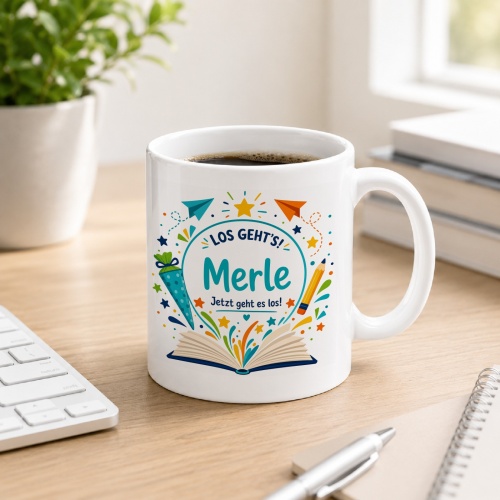 Tasse »Los gehts! Merle Jetzt geht es los!«