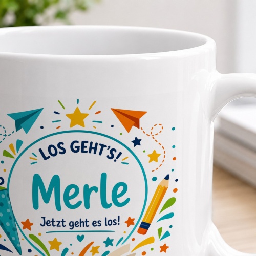 Tasse »Los gehts! Merle Jetzt geht es los!«