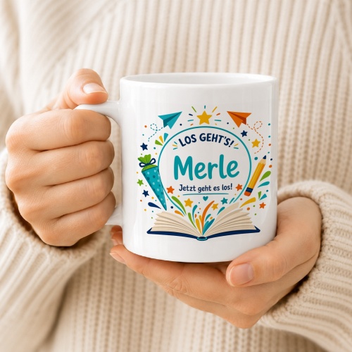 Tasse »Los gehts! Merle Jetzt geht es los!«