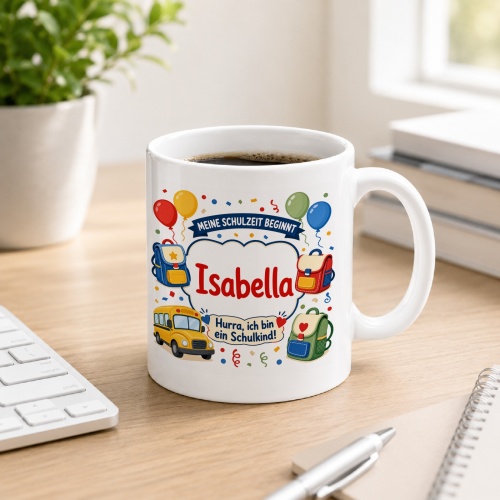 Tasse »Meine Schulzeit beginnt Isabella«