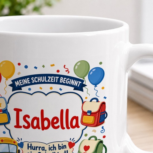 Tasse »Meine Schulzeit beginnt Isabella«