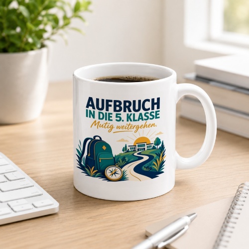 Tasse »Aufbruch in die 5. Klasse Mutig...