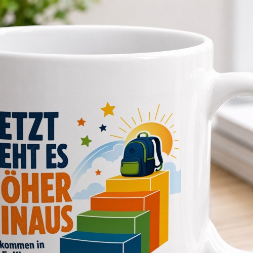 Tasse »Jetzt geht es höher Willkommen in der 5. Klasse.«