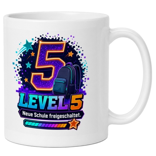 Tasse »5 Level 5 Neue Schule freigeschaltet.«