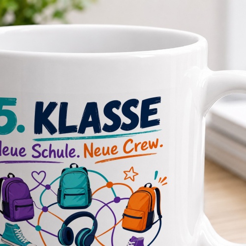 Tasse »5. Klasse Neue Schule. Neue Crew.«