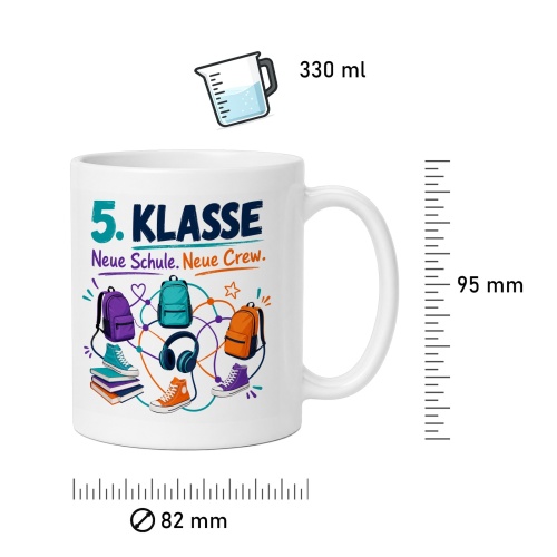 Tasse »5. Klasse Neue Schule. Neue Crew.«