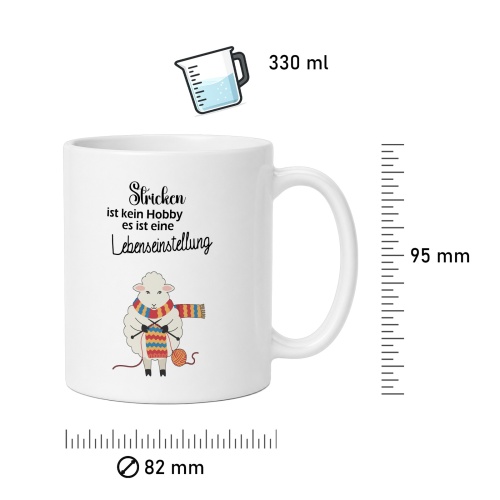 Tasse »Stricken ist kein Hobby, es ist eine Lebenseinstellung«