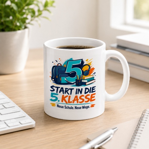Tasse »Start in die 5. Klasse Neue Schule. Neue...