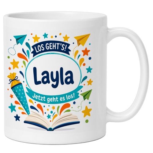 Tasse »Los gehts! Layla Jetzt geht es los!«