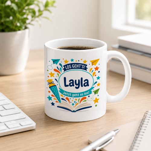 Tasse »Los gehts! Layla Jetzt geht es los!«