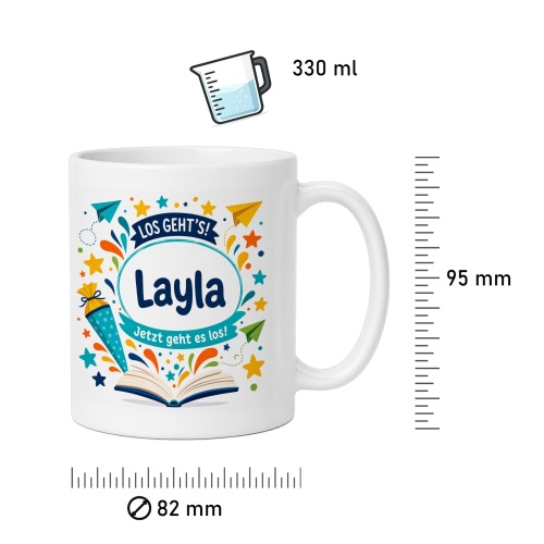 Tasse »Los gehts! Layla Jetzt geht es los!«