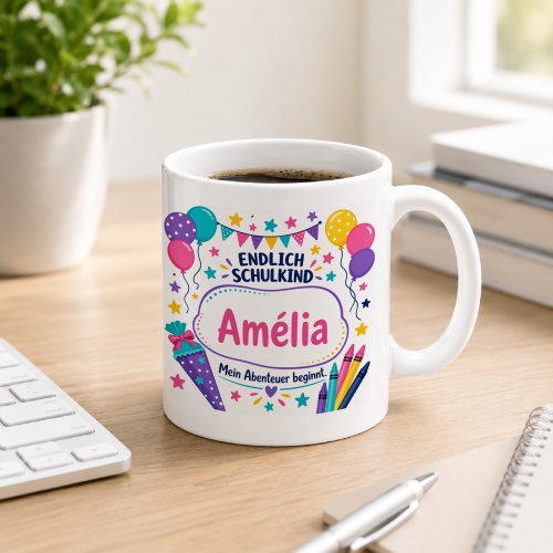 Tasse »Endlich Schulkind Amélia Mein...