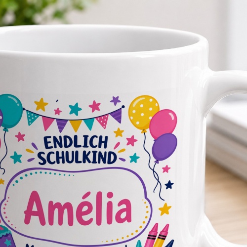 Tasse »Endlich Schulkind Amélia Mein Abenteuer beginnt«