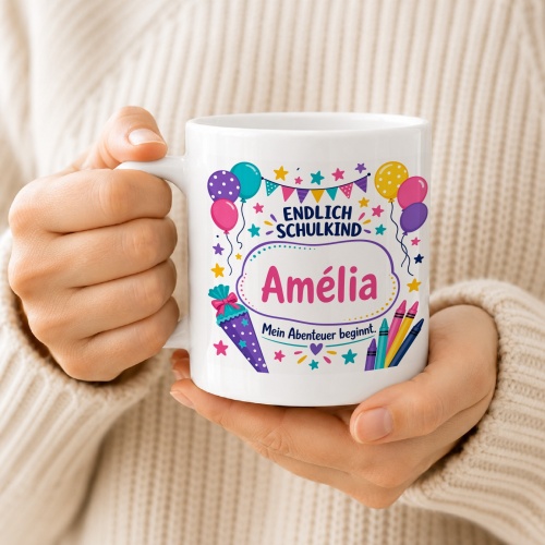 Tasse »Endlich Schulkind Amélia Mein Abenteuer beginnt«