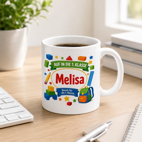 Tasse »Auf in die 1. Klasse Melissa«