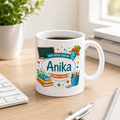 Tasse »Mein erster Schultag Anika Endlich 1....