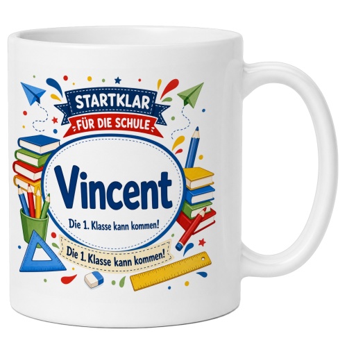 Tasse »Startklar für die Schule Vincent«