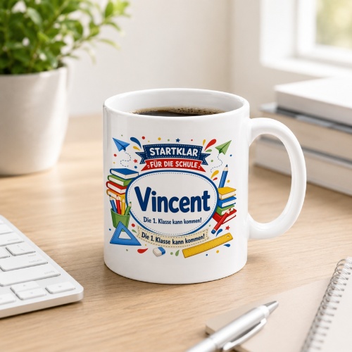 Tasse »Startklar für die Schule Vincent«