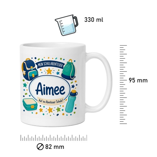 Tasse »Mein Schulabenteuer Aimee Auf ins Abenteuer Schule!«