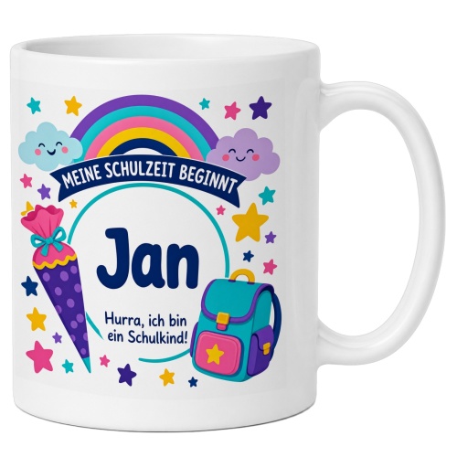 Tasse »Meine Schulzeit beginnt Jan«