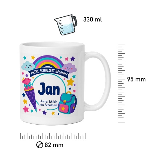 Tasse »Meine Schulzeit beginnt Jan«