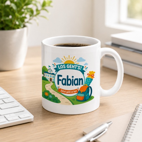 Tasse »Los gehts! Fabian Jetzt geht es los!«