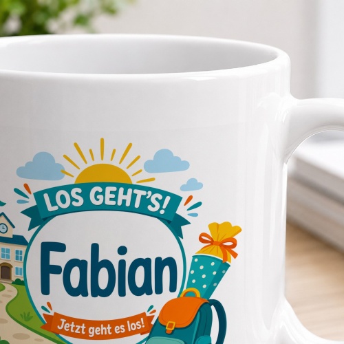 Tasse »Los gehts! Fabian Jetzt geht es los!«