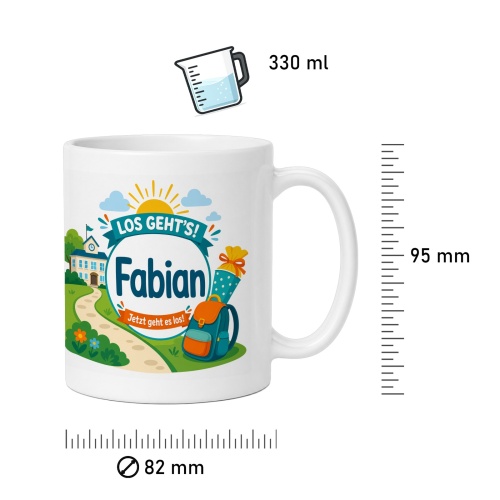 Tasse »Los gehts! Fabian Jetzt geht es los!«
