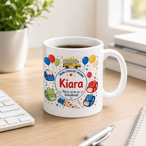 Tasse »Meine Schulzeit beginnt Kiara«
