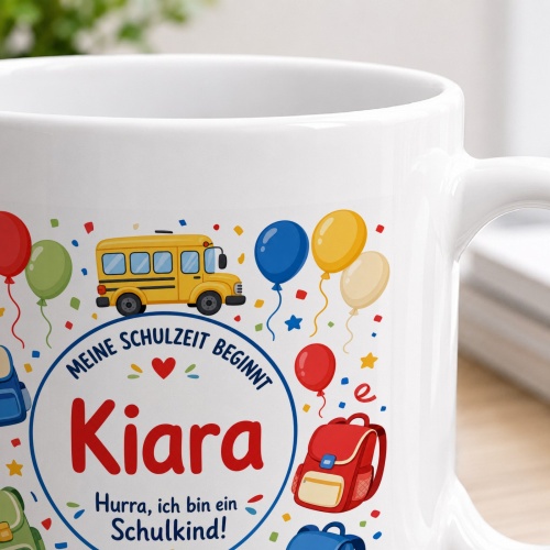 Tasse »Meine Schulzeit beginnt Kiara«