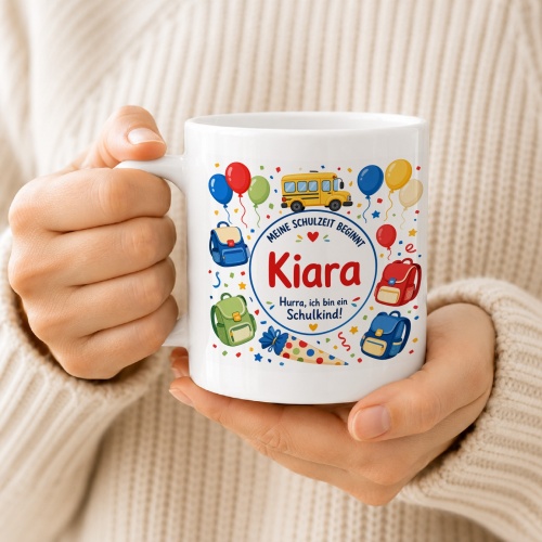 Tasse »Meine Schulzeit beginnt Kiara«