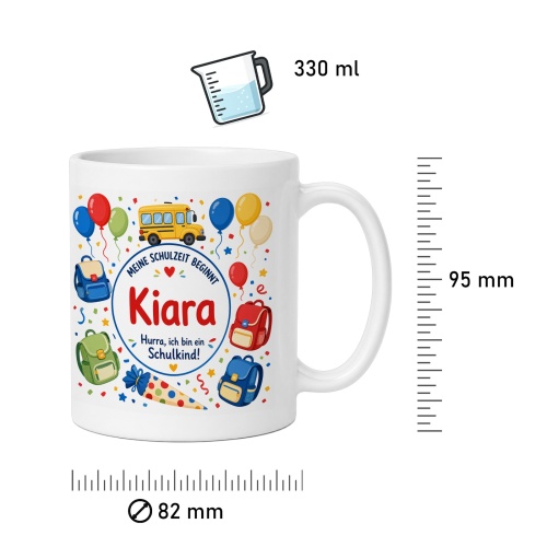Tasse »Meine Schulzeit beginnt Kiara«