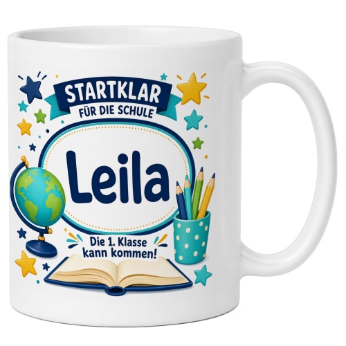 Tasse »Startklar für die Schule Leila«