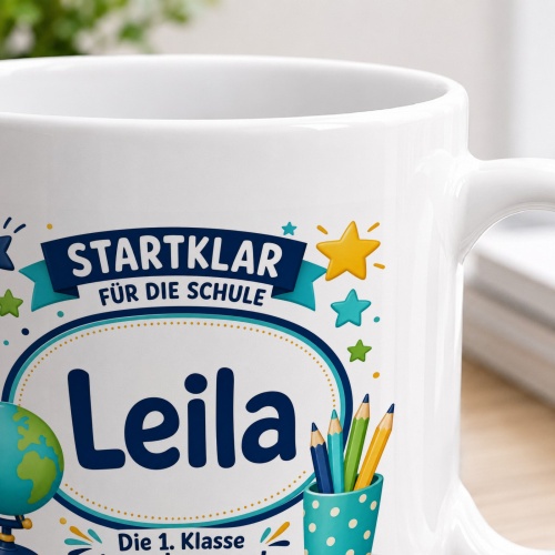 Tasse »Startklar für die Schule Leila«