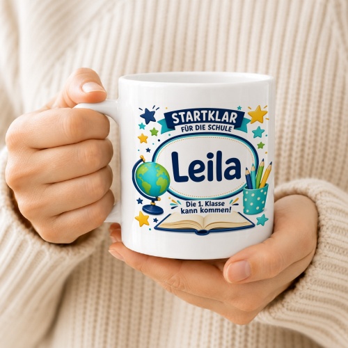 Tasse »Startklar für die Schule Leila«